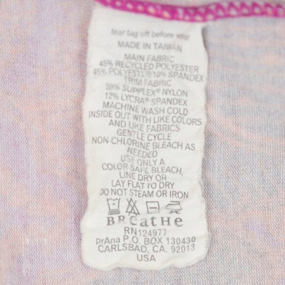 Prana Tranquility Women's Large Purple Orange Floral Tiered A-Line Knit Skirt - Picture 6 of 6